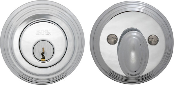 OMNIA TRADDBA34.3814 TRADITIONAL SINGLE CYLINDER DEADBOLT KIT POLISHED NICKEL