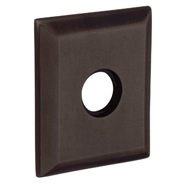 Baldwin R033.PS Pair of 3.225" Height Square Passage Rosettes, Distressed Venetian Bronze