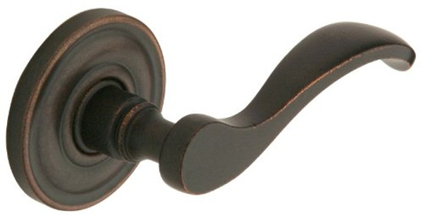 Baldwin 5455V.MR Pair of Wave Estate Levers without Rosettes, Distressed Venetian Bronze