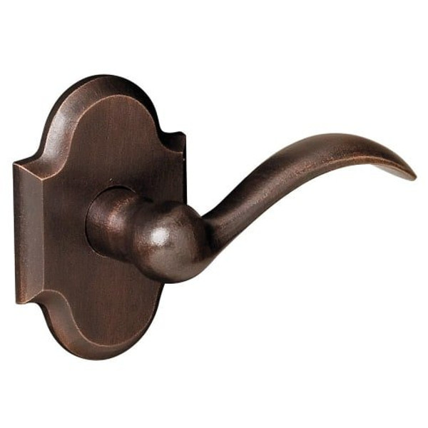 Baldwin 5452V.MR Pair of Beavertail Estate Levers without Rosettes, Distressed Venetian Bronze