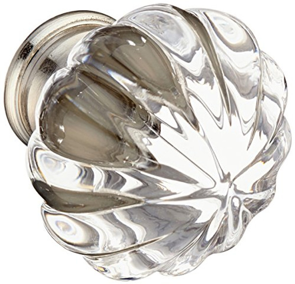 Baldwin 4327150 Crystal Cabinet Knob in Satin Nickel