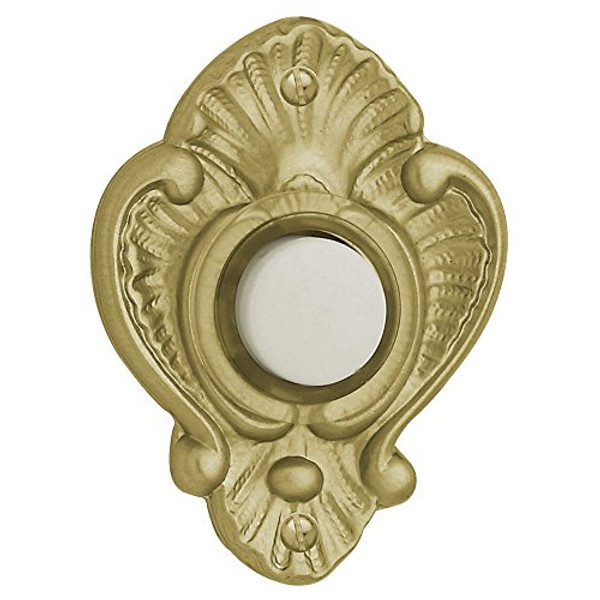 Baldwin 4857040 Victorian Bell Button, Satin Brass