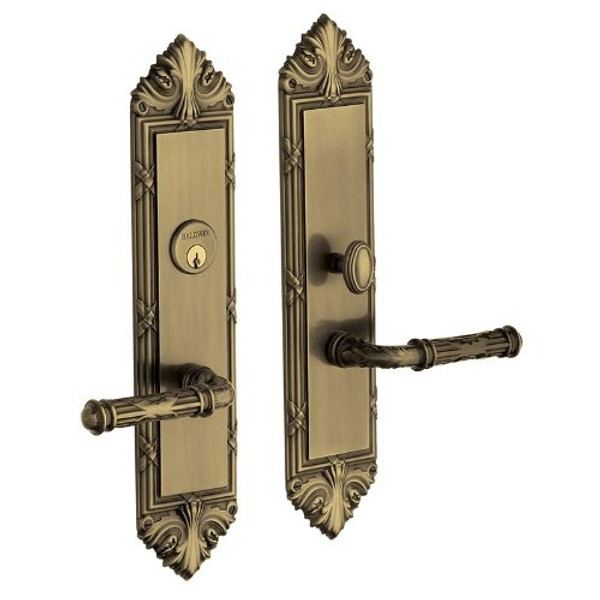 Baldwin 6962.ENTR Fenwick Single Cylinder Mortise Handleset Trim Set, Satin Brass and Black