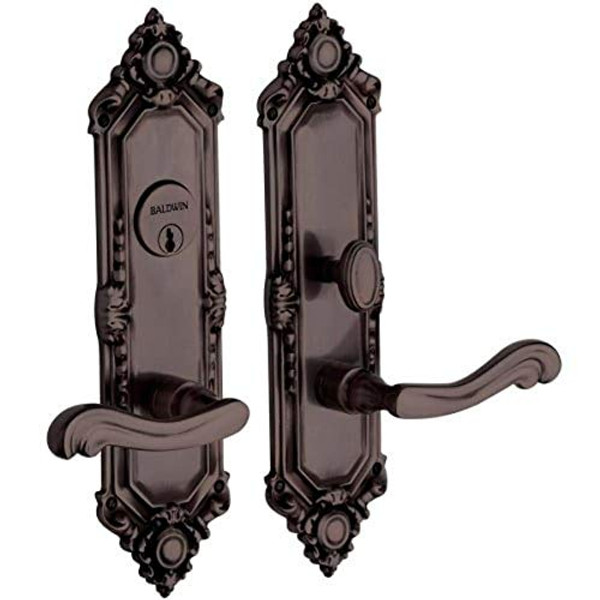 Baldwin 6961.ENTR Westminster Single Cylinder Mortise Handleset Trim Set, Venetian Bronze