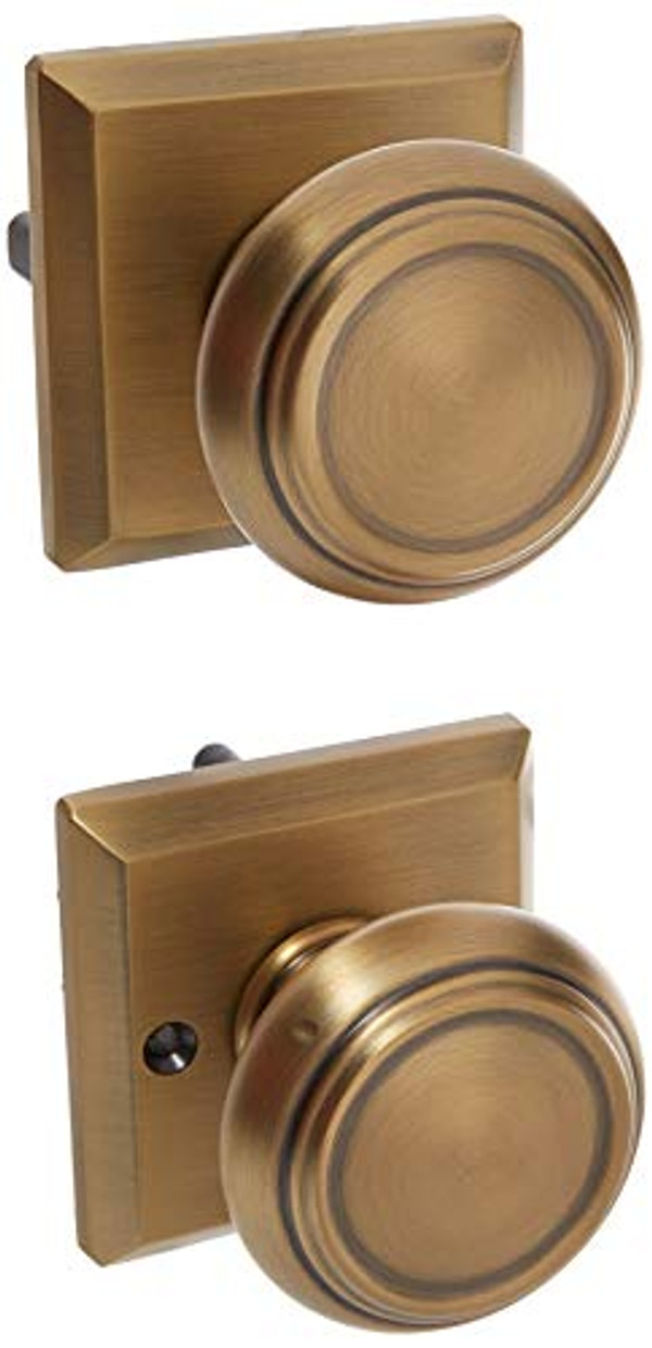 Baldwin PSTRATSR049 Reserve Passage Traditional with Traditional Square Rose in Matte Brass & Black Finish