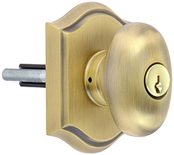 Baldwin ENELLTAR049 Reserve Entry Lockset x Ellipse with Traditional Arch Rose, Matte Brass & Black Finish