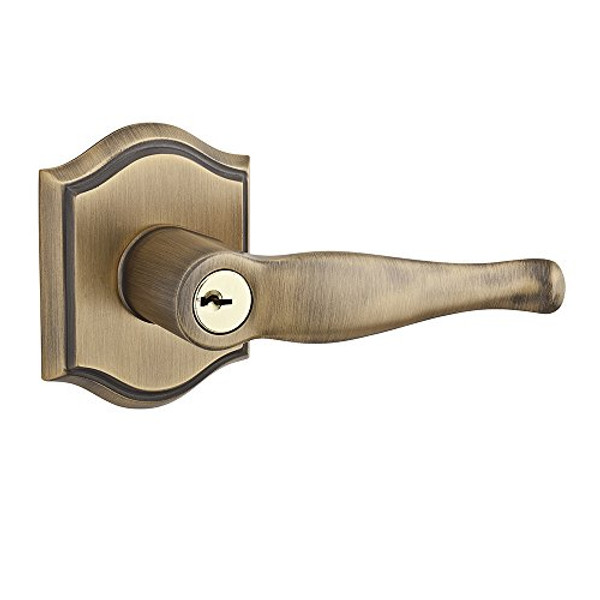 Baldwin Reserve ENDECTAR049 Entry Decorative Lever and Traditional Arch Rose Matte Brass & Satin Black Finish