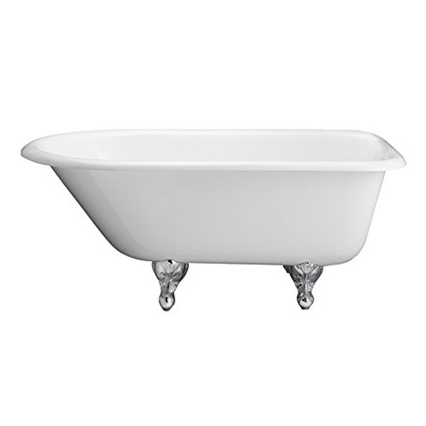 Barclay CTR60-WH-CP Bartlett 60"Cast Iron Roll Top Tub White