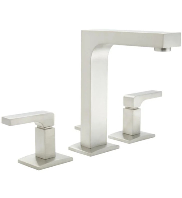 CALIFORNIA FAUCETS 7002-PN 8" WIDESPREAD LAVATORY FAUCET, SOLIMAR, POLISHED NICKEL (SATIN NICKEL IN IMAGE)