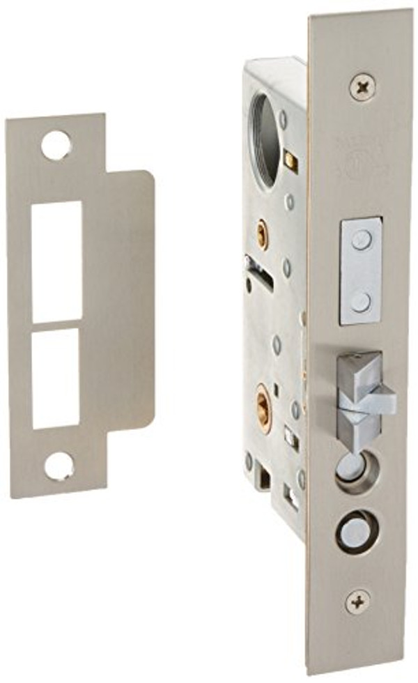 Baldwin 6301.R Right Handed Entrance and Apartment Mortise Lock with 2-1/2" Back, Satin Nickel