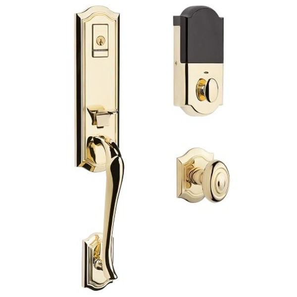 Baldwin 85337.BENTR Evolved Bethpage Single Cylinder One-Piece Handleset with 50, Lifetime Polished Brass