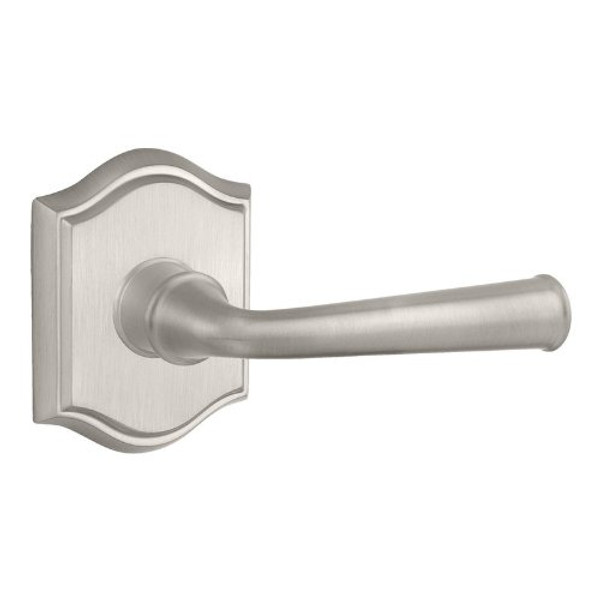 Entry Federal Lever with Traditional Arch Rose in Matte Brass & Black Finish