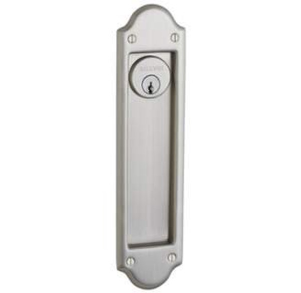 Baldwin PD016.150.KC Satin Nickel Boulder - Exterior Trim Cut for Cylinder - Pocket Door Lock