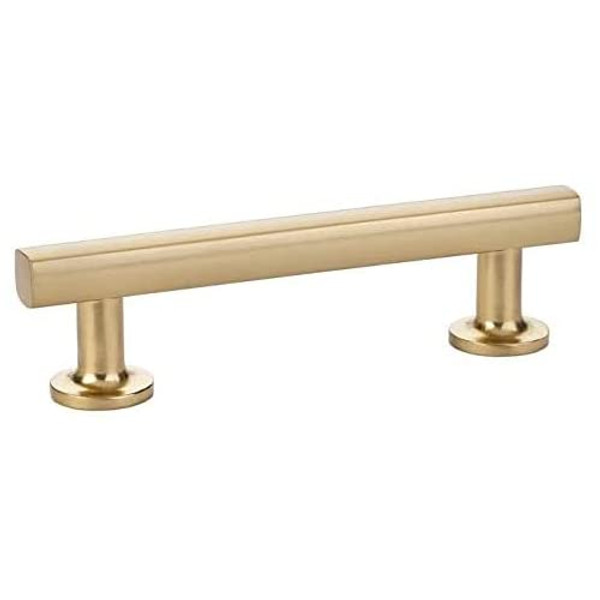 Emtek 86676 Freestone Cabinet Pull Satin Brass (5" Centers)