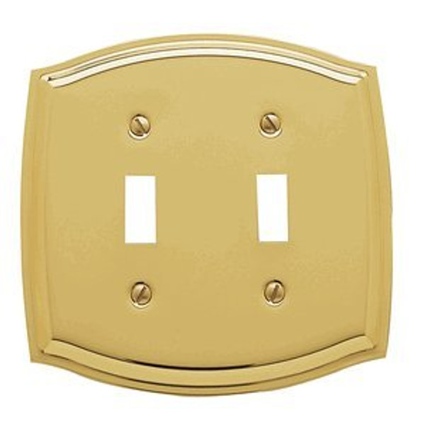 Baldwin 4766.050.CD Satin Brass & Black 5.125" x 5.125" Double Toggle Plate