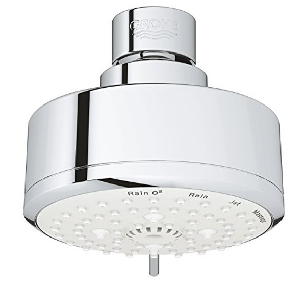 Grohe 27591001 Tempesta Cosmopolitan 100 2.5 GPM 4 Spray Shower Head, Starlight Chrome