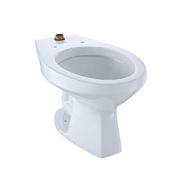 TOTO CT705UNG#01 White-CT705UNG Elongated 1.0 GPF Floor-Mounted Flushometer Toilet Bowl with Top Spud and CeFiONtect, Cotton White