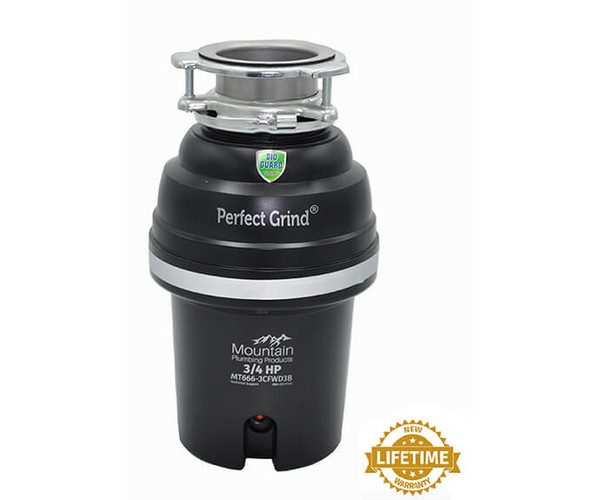 MOUNTAIN PLUMBING MT666-3CFWD3B PERFECT GRIND WASTE DISPOSER - CONTINUOUS FEED 3-BOLT MOUNT 3/4 HP
