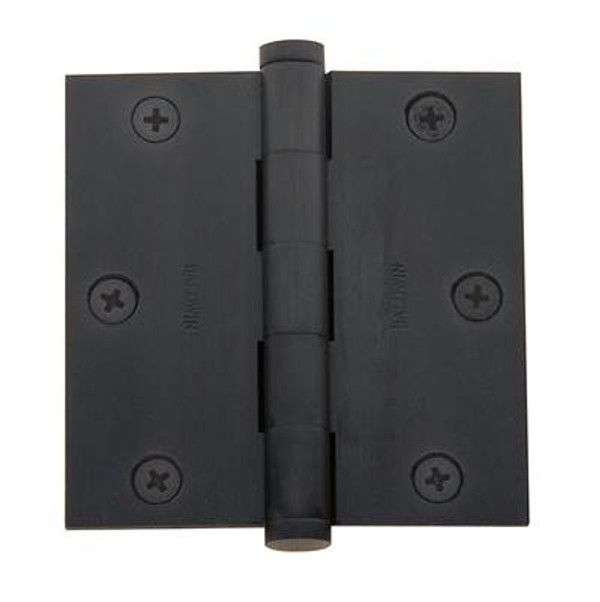 BALDWIN 1035.102.I SQUARE CORNER HINGE (EACH) 3-1/2" X 3-1/2" IN OIL RUBBED BRONZE