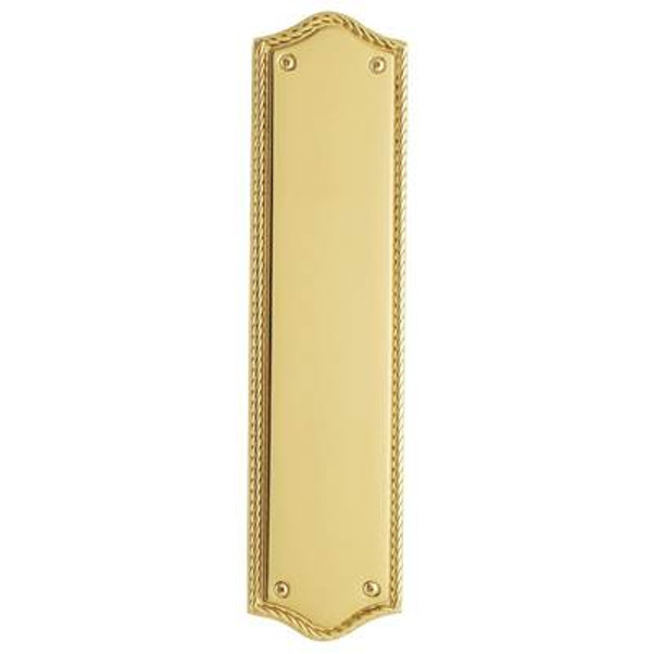BALDWIN 2285.030 BRISTOL PUSH PLATE 2.75" X 10.875" IN POLISHED BRASS