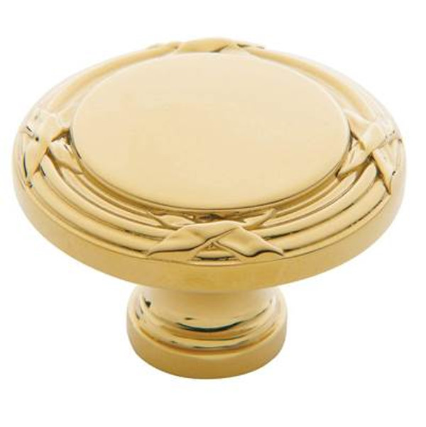 BALDWIN 4630.030.BIN ROUND EDINBURGH CABINET KNOB 1.5" DIAMETER IN POLISHED BRASS