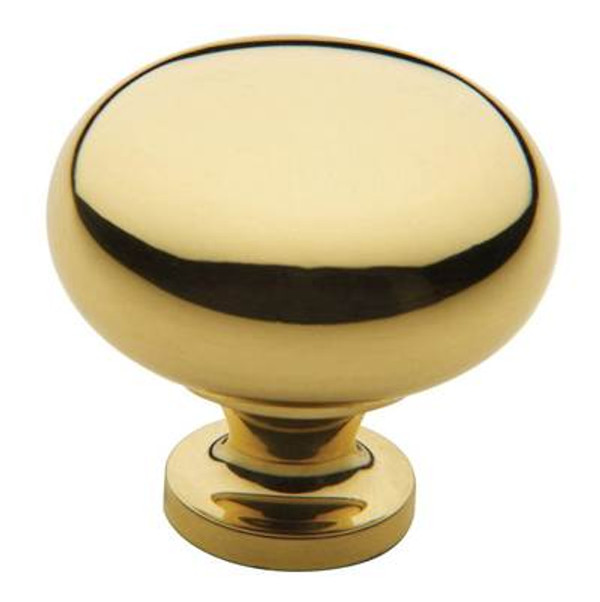 BALDWIN 4708.030.BIN CLASSIC CABINET KNOB 1.5" DIAMETER IN POLISHED BRASS