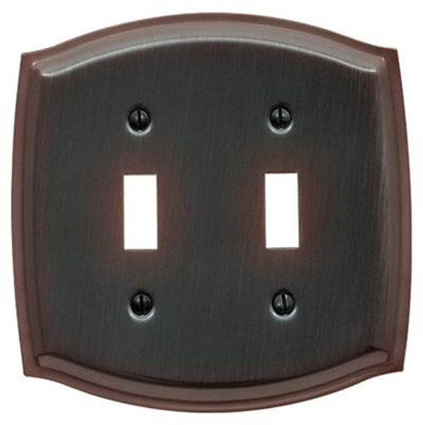 BALDWIN 4766.112.CD COLONIAL DOUBLE TOGGLE SWITCH PLATE IN VENETIAN BRONZE