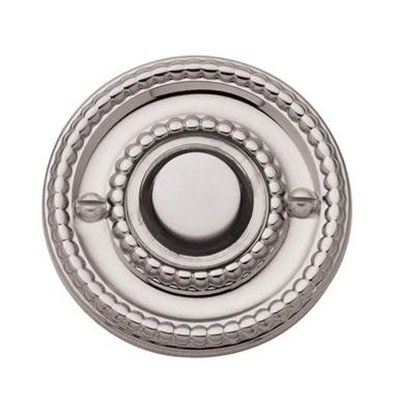 BALDWIN 4850.055 BEADED BELL BUTTON 1-3/4" DIAMETER IN LIFETIME (PVD) POLISHED NICKEL