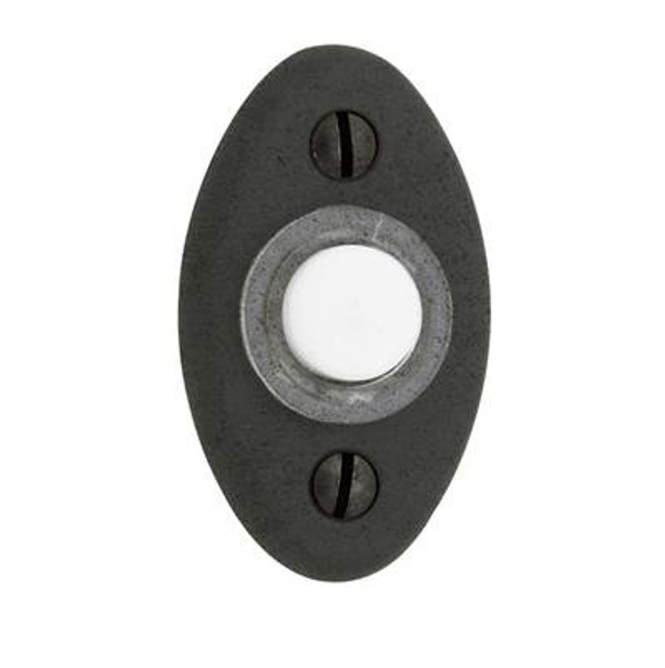 BALDWIN 4852.402 SMALL OVAL BELL BUTTON 2" X 1-1/8" IN DISTRESSED OIL RUBBED BRONZE