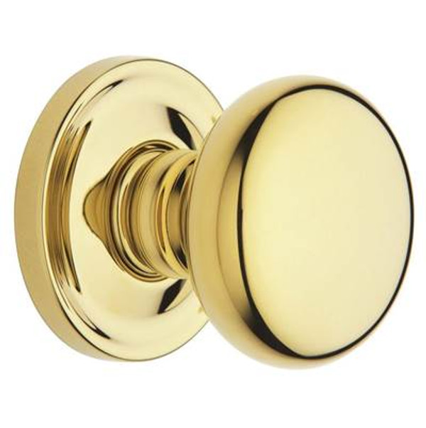 BALDWIN 5015.031.IDM HALF DUMMY SET 5015 CLASSIC KNOB WITH 5048 ROSE IN NON-LACQUERED BRASS