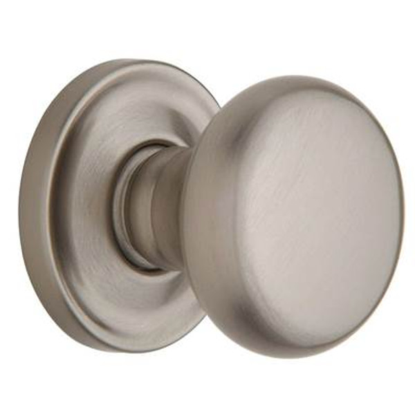 BALDWIN 5015.150.PASS PASSAGE SET 5015 CLASSIC KNOB WITH 5048 ROSE 2-3/8" BACKSET IN SATIN NICKEL