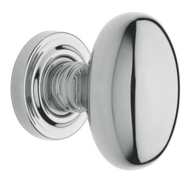 BALDWIN 5025.260.PRIV PRIVACY SET 5025 EGG KNOB WITH 5048 ROSE 2-3/8" BACKSET IN POLISHED CHROME