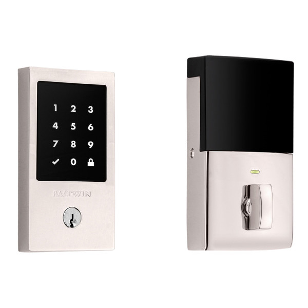 BALDWIN 8225.055.ZW MINNEAPOLIS TOUCHSCREEN Z-WAVE SMART ELECTRONIC DEADBOLT IN LIFETIME (PVD) POLISHED NICKEL