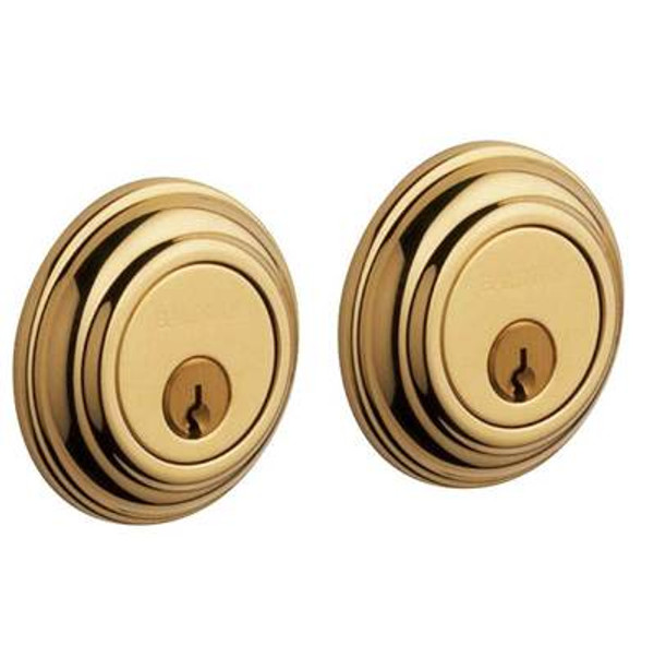 BALDWIN 8232.031 TRADITIONAL DOUBLE CYLINDER DEADBOLT  2-1/8" DOOR PREP IN NON-LACQUERED POLISHED BRASS