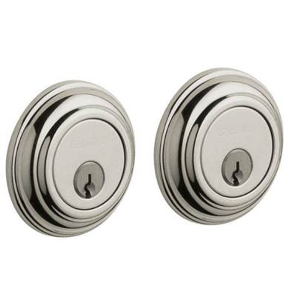 BALDWIN 8232.055 TRADITIONAL DOUBLE CYLINDER DEADBOLT  2-1/8" DOOR PREP IN LIFETIME (PVD) POLISHED NICKEL