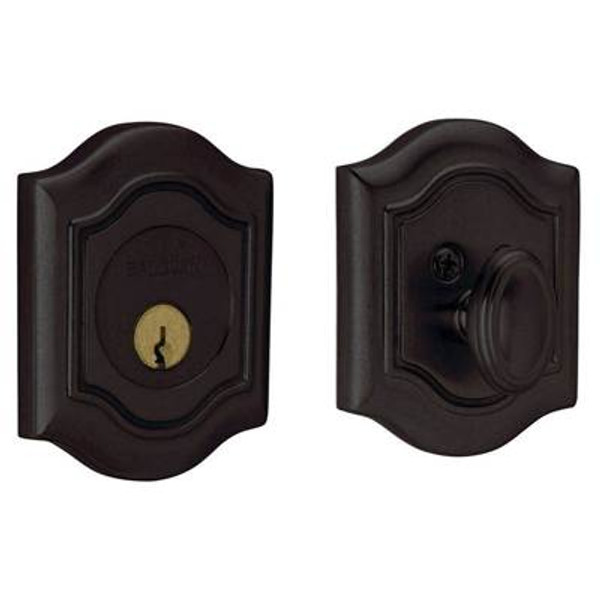 BALDWIN 8237.402 BETHPAGE SINGLE CYLINDER DEADBOLT  2-1/8" DOOR PREP IN DISTRESSED OIL RUBBED BRONZE