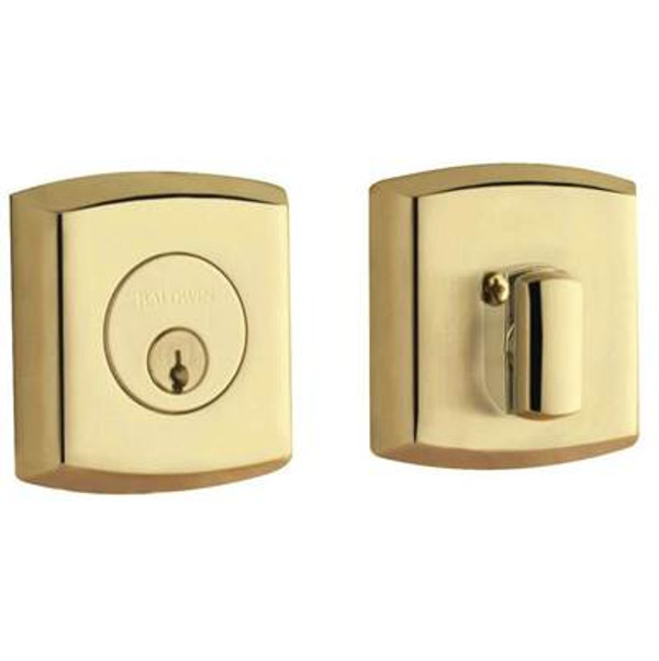 BALDWIN 8285.031 SOHO SINGLE CYLINDER DEADBOLT  2-1/8" DOOR PREP IN NON-LACQUERED BRASS