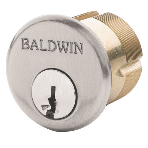 BALDWIN 8329.056 MORTISE CYLINDER C KEYWAY 2-1/4'' IN LIFETIME (PVD) SATIN NICKEL