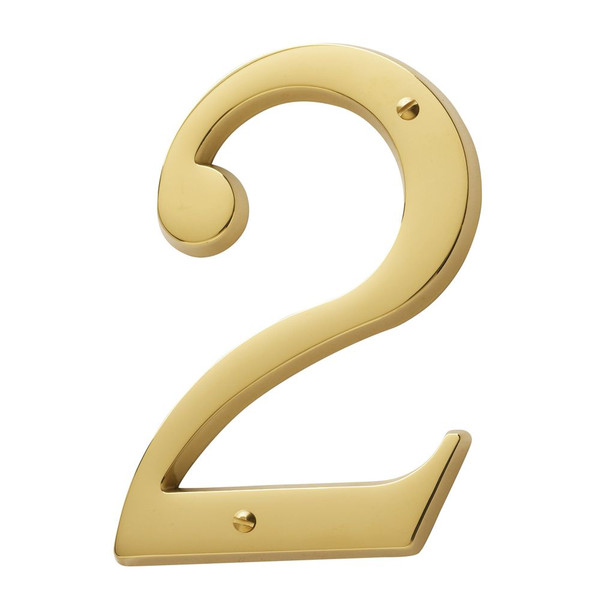 BALDWIN 90672.003.CD #2 HOUSE NUMBER 4-3/4" IN LIFETIME (PVD) POLISHED BRASS