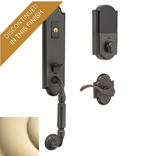 BALDWIN 85350.003.BRENT MANCHESTER EVOLVED SINGLE CYLINDER SMART LOCK WITH 5455V LEVER RIGHT HAND IN LIFETIME (PVD) POLISHED BRASS