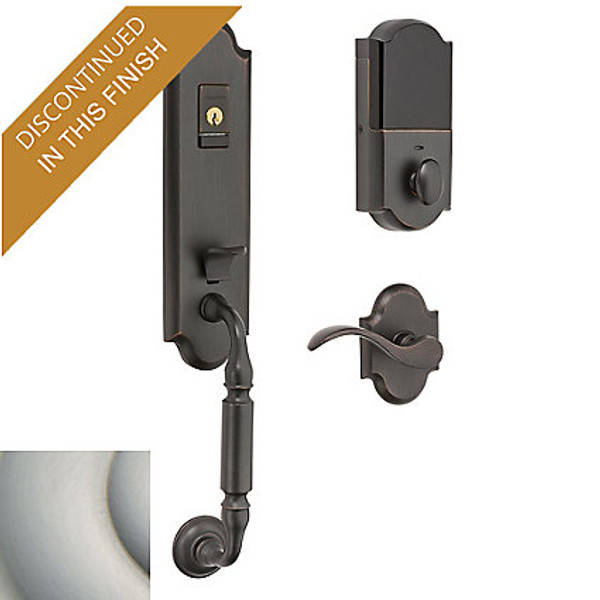 BALDWIN 85350.056.BRENT MANCHESTER EVOLVED SINGLE CYLINDER SMART LOCK WITH 5455V LEVER RIGHT HAND IN LIFETIME (PVD) SATIN NICKEL