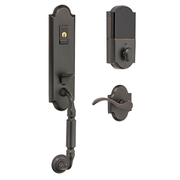 BALDWIN 85350.112.BRENT MANCHESTER EVOLVED SINGLE CYLINDER SMART LOCK WITH 5455V LEVER RIGHT HAND IN VENETIAN BRONZE