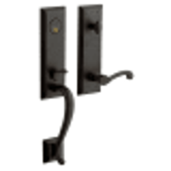 BALDWIN 85355.402.LENT STONEGATE SINGLE CYLINDER HANDLESET WITH 5445V LEVER LEFT HAND EMERGENCY EGRESS IN DISTRESSED OIL RUBBED BRONZE
