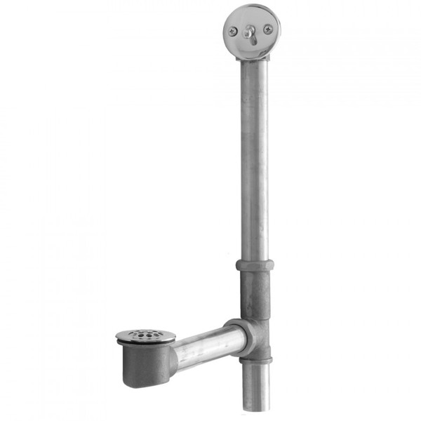 JACLO 350-PEW BRASS TUB DRAIN BOTTOM OUTLET STANDARD TRIP LEVER FACEPLATE (2 HOLE) TUB WASTE PEWTER