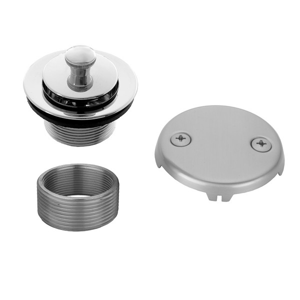 JACLO 542-PN LIFT AND TURN TUB DRAIN STRAINER WITH FACEPLATE (TWO HOLE) POLISHED NICKEL