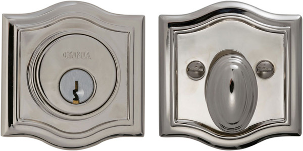 OMNIA ARCHDBA34.3814 ARCHED SINGLE CYLINDER DEADBOLT KIT POLISHED NICKEL