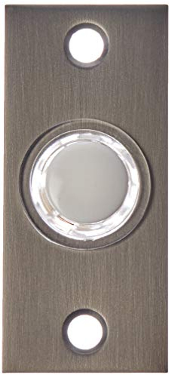 Baldwin 4853452 Rectangular Bell Button, Distressed Antique Nickel