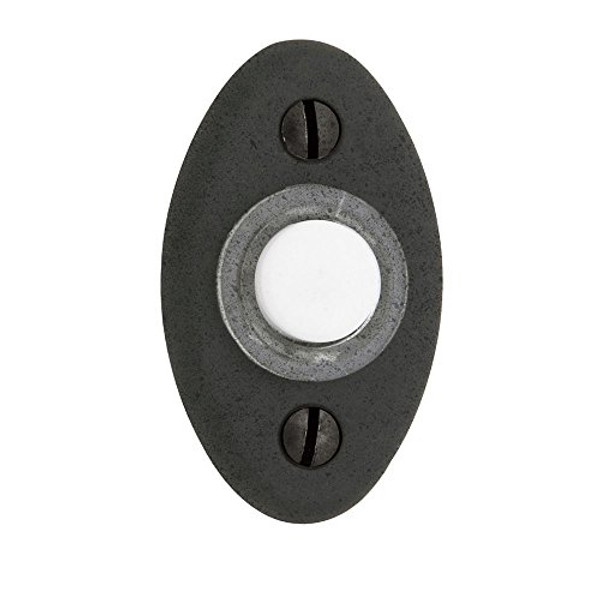 Baldwin 4852402 Oval Bell Button, Distressed Oil Rubbed Bronze