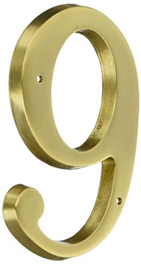 Baldwin 90679040 79# 9 House Number, Satin Brass