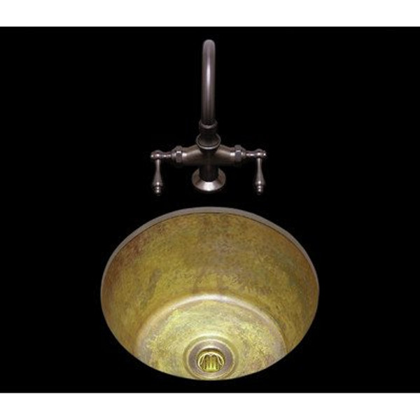 14.75 " x 7" Sculptured Metal Kitchen Sink Finish: Old Brass